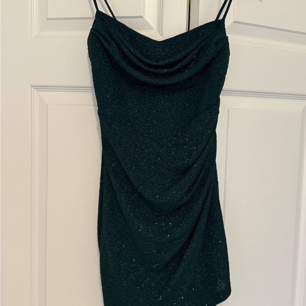 Windsor Glittering emerald green mini dress